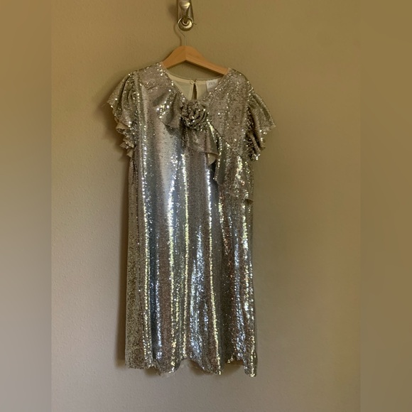 Zara FLORAL SEQUIN DRESS - Picture 3 of 8